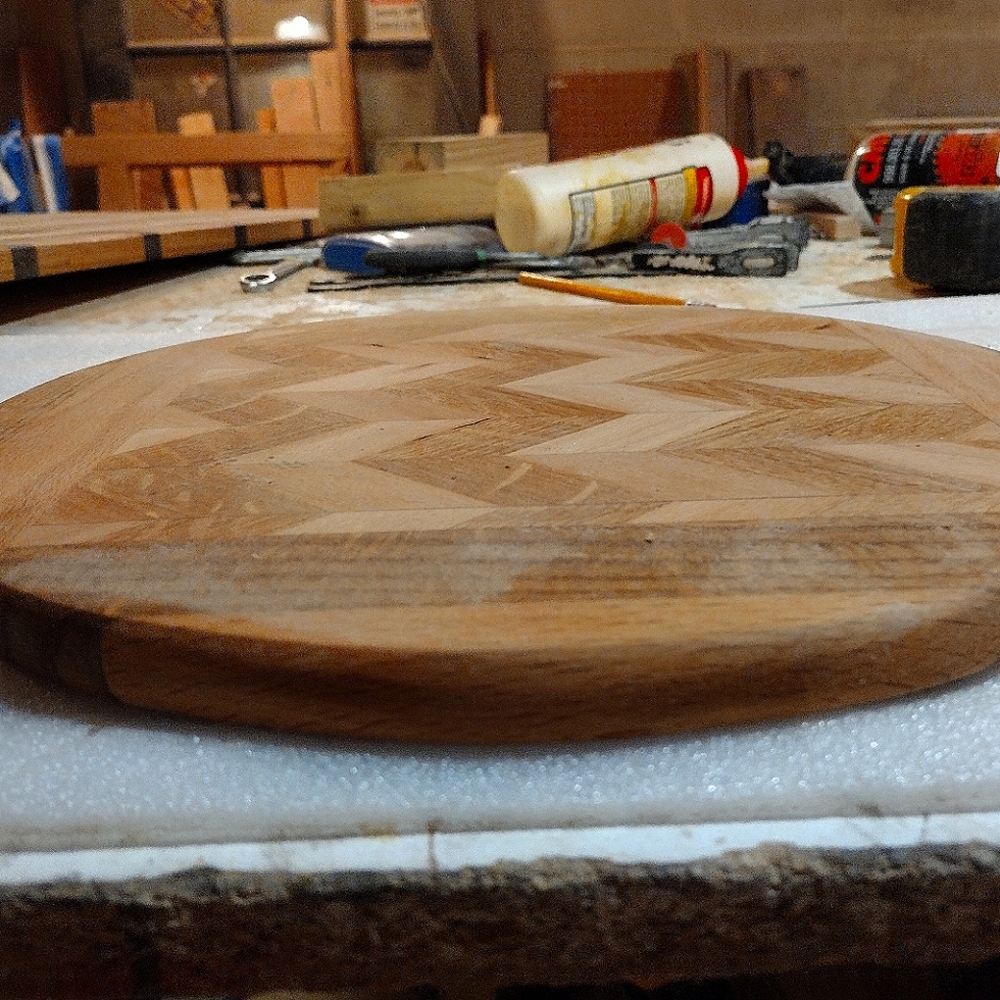 Handcrafted round unique charcuterie cutting board gift